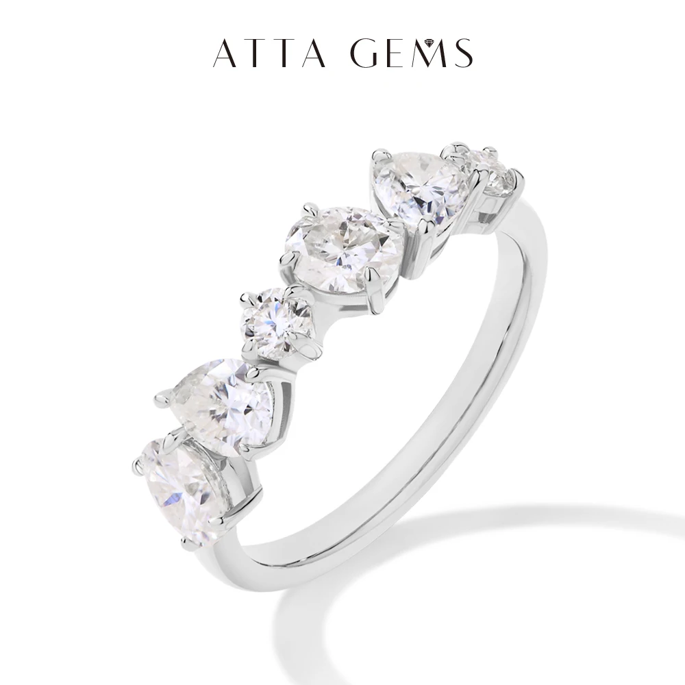 

ATTAGEMS Sparkling Moissanite Rings S925 Sterling Silver Pear Cut For Women Oval Cut Diamond Rings Luxury Wedding Fine Jewelry
