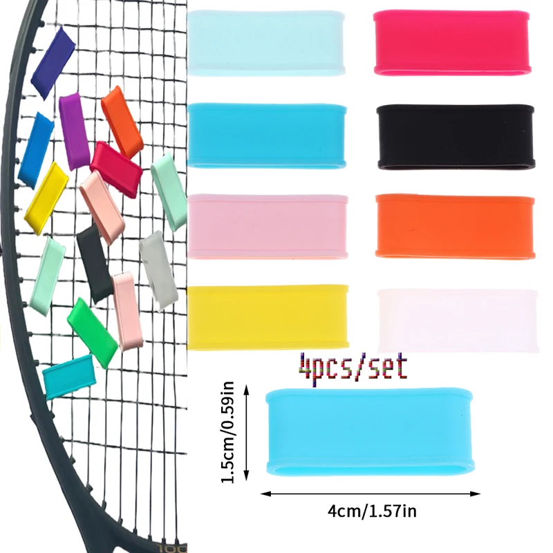 

4Pcs/pack Tennis Racket Grip Ring Handle Closure Rubber Sweat-absorbing Band Elastic Fixed Stretchable Silicone Tennis Accessor