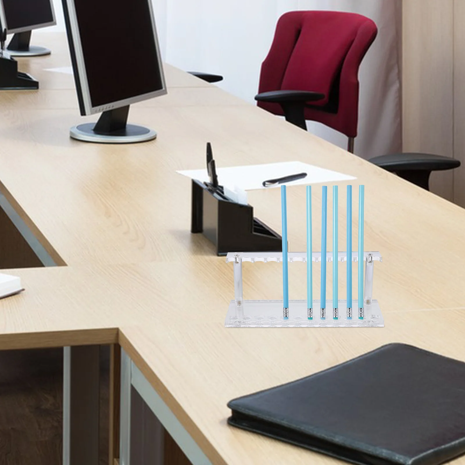 

12 Slots Acrylic Knife Fork Spoon Rack Tableware Display Stand Pen Holder Stationery Organizer Desk Accessories Storage