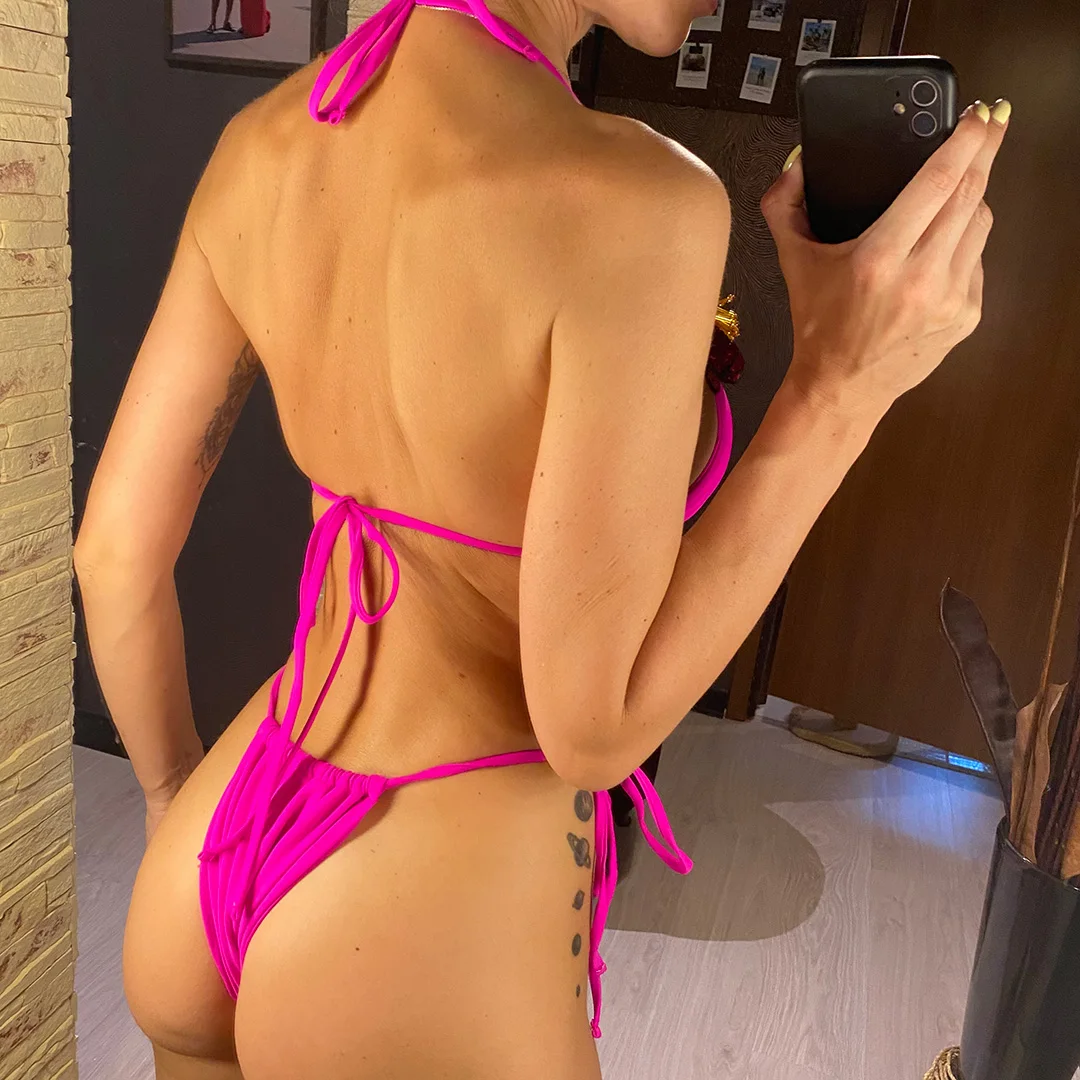 Sexy 3D-Blumen-Neckholder-Bikini mit Trägern, Damen-Badeanzug, zweiteiliges Bikini-Set, gepolsterter Badeanzug, Badebekleidung, Schwimmanzug V6835 – Detail 5