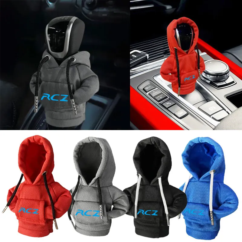 Hoodie Car Gear Shift Knob Cover Manual Handle Change Lever Cover For Peugeot RCZ 308 307 206 408 407 3008 Styling Accessories