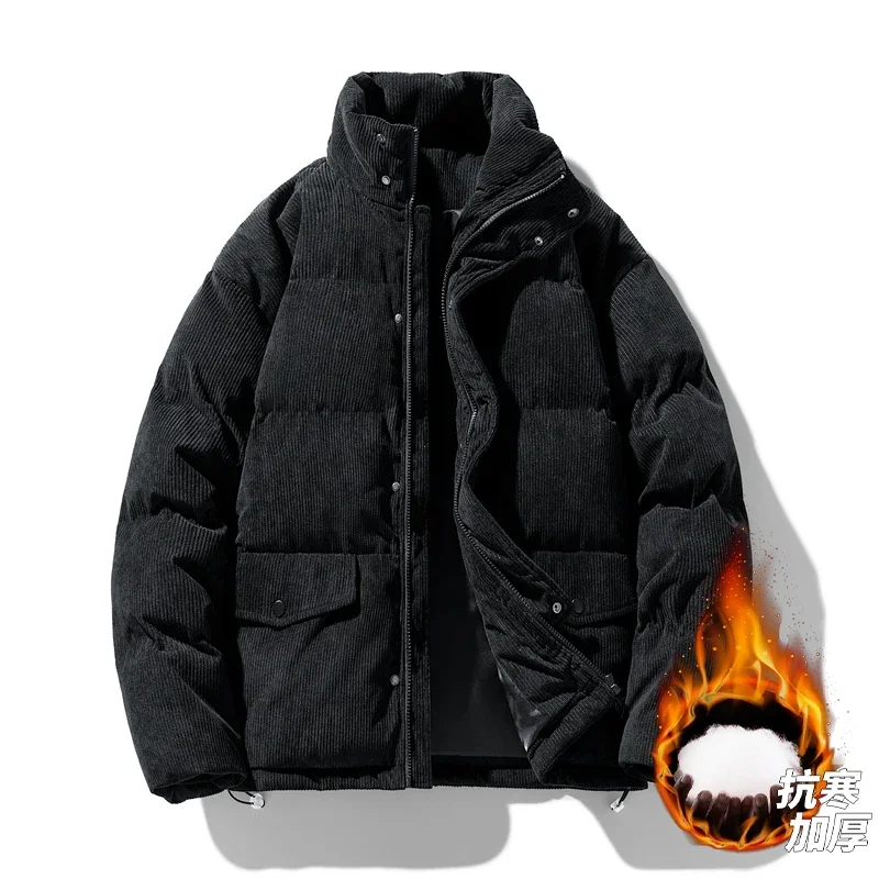 جديد جواكت شتوية الرجال سروال قصير سترات القطن مبطن معطف الخريف الدافئ سميكة الهيب هوب وسادة مبطنة زمم المرقعة أسفل معطف