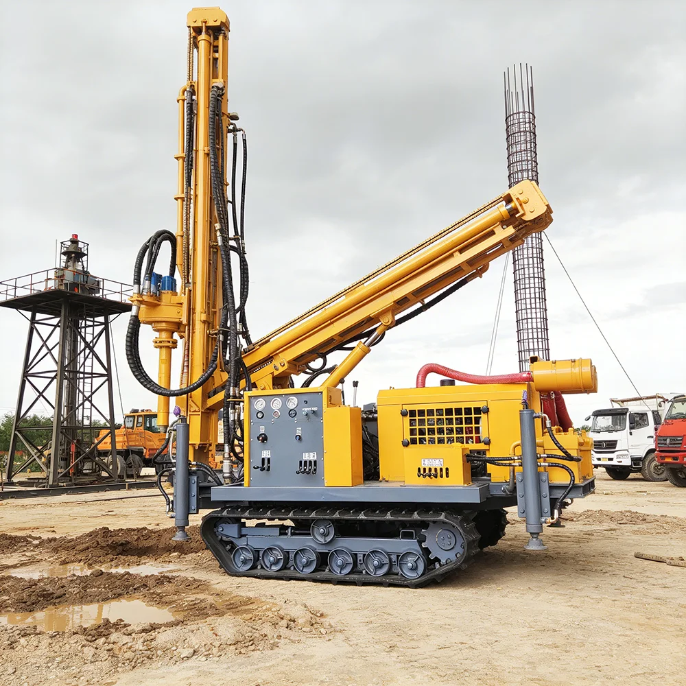High Performance Pneumatic Water Well Drill Rig with Down The Hole Hammer for Hard Rock Formations