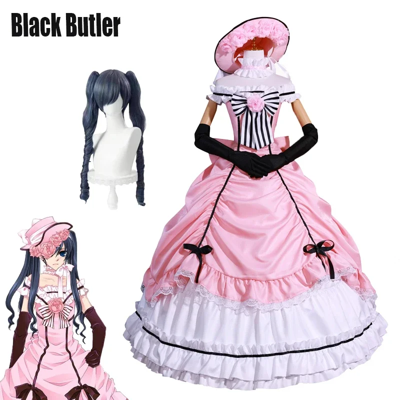 

Black Butler Ciel Phantomhive Kuroshitsuji Dress Cosplay Costume Anime Maid Cut Full Set Uniform Outfit Princess Carnival Party