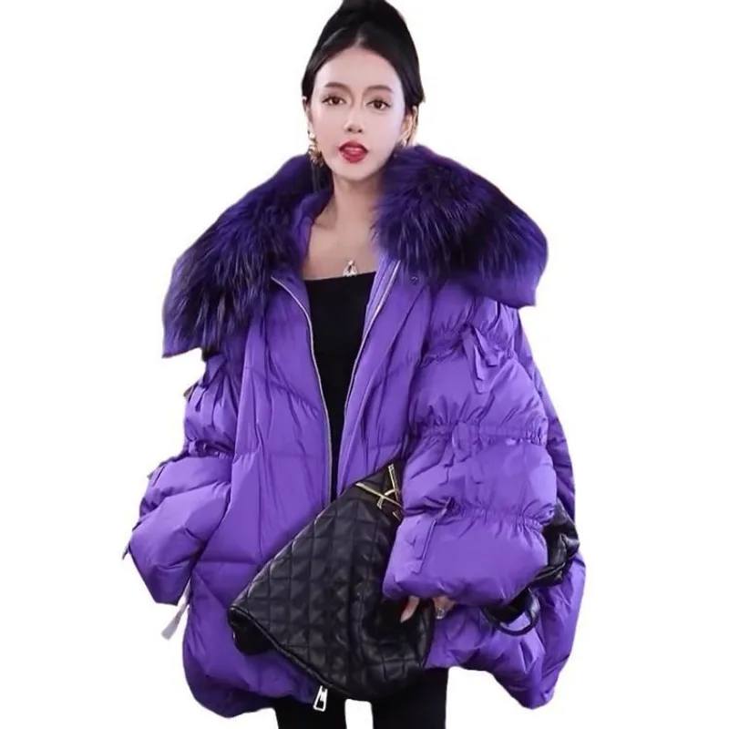 見栄えの良い綿の服の女性の冬今年の人気の気質厚い綿の服多用途の大きな毛皮の襟のコート