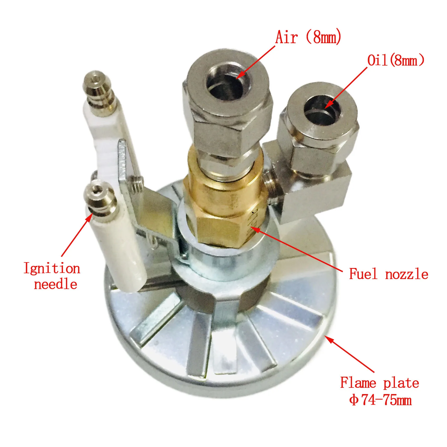 Waste Oil Burner Nozzle Siphon Full Cone Oil Fuel Nozzle Air Atomizing Sprayer Diesel Heavy Oil Nozzle Burner Accessories