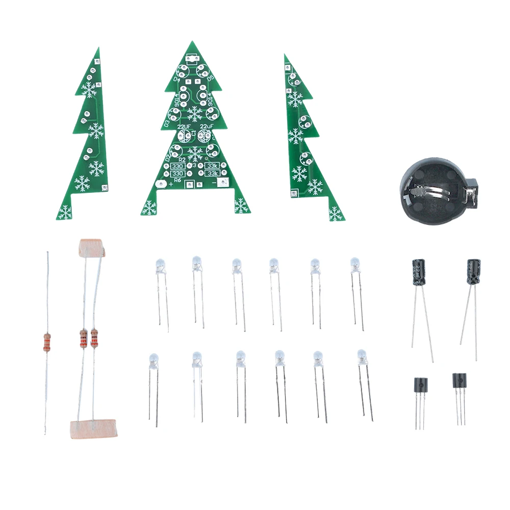 LED Flashing Christmas Tree DIY Kit Electronic Soldering Practice Components Soldering Tutorials, DIY Enthusiasts image 2