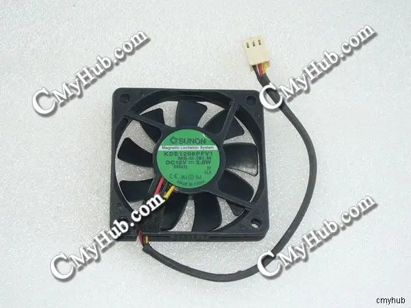 For SUNON KDE1206PFV1 MS.G.(9).M DC12V 2.8W 6010 6CM 60MM 60X60X10MM 3pin Cooling Fan KDE1206PFV1