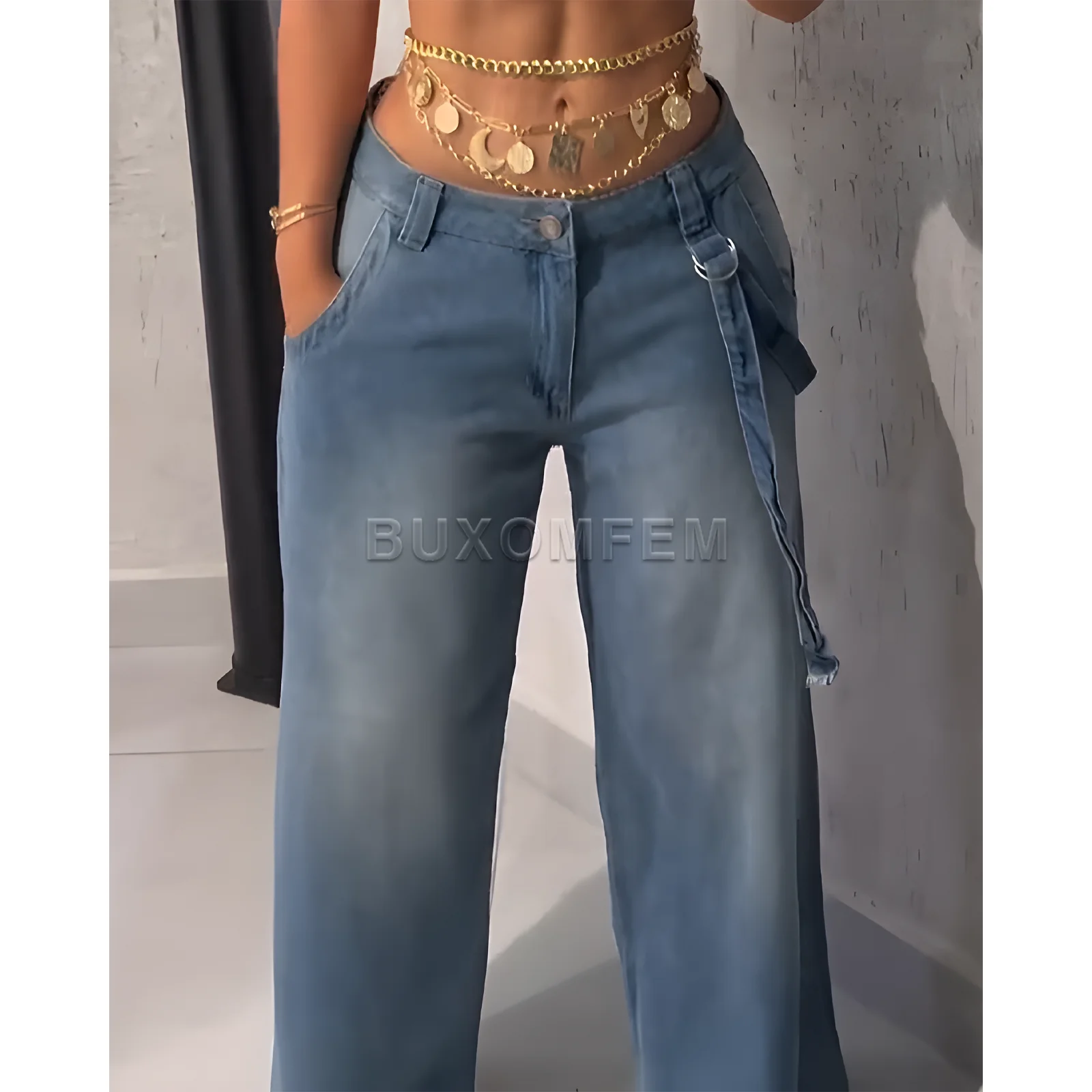 

Ladies Denim Pants Female Wide Leg Loose Jeans Women's Stylish Wide Leg Trousers 2025 Fashion Baggy Pants Y2k Streetwear Outfit