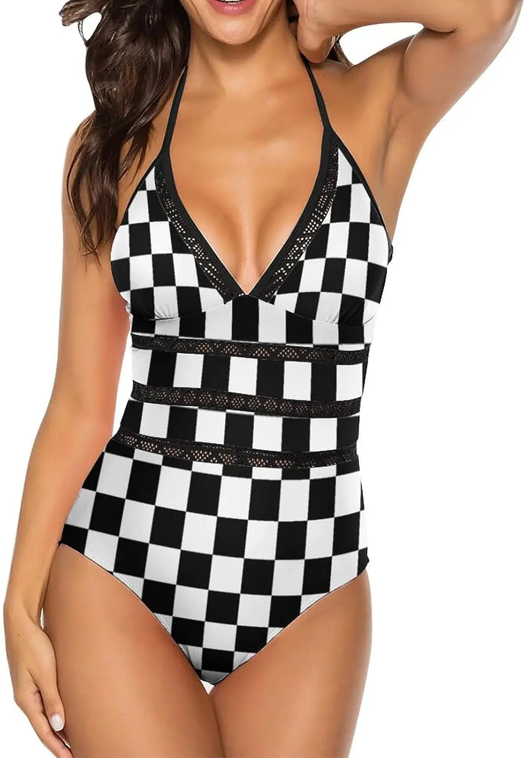 

Luxy Trio Women's One Piece Swimsuit Tummy Control Bathing Suit for Women Modest V Neck Swimwear