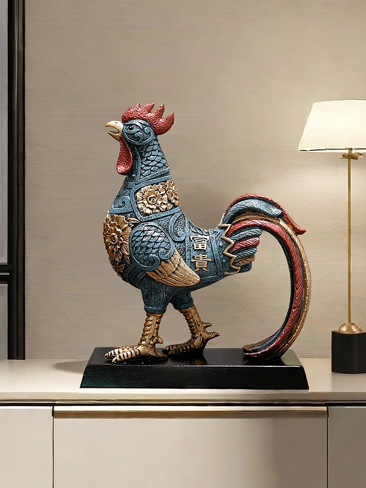 

Lucky rooster statue, home wine cabinet decoration, opening gift, housewarming gift, living room gift, friend decoration