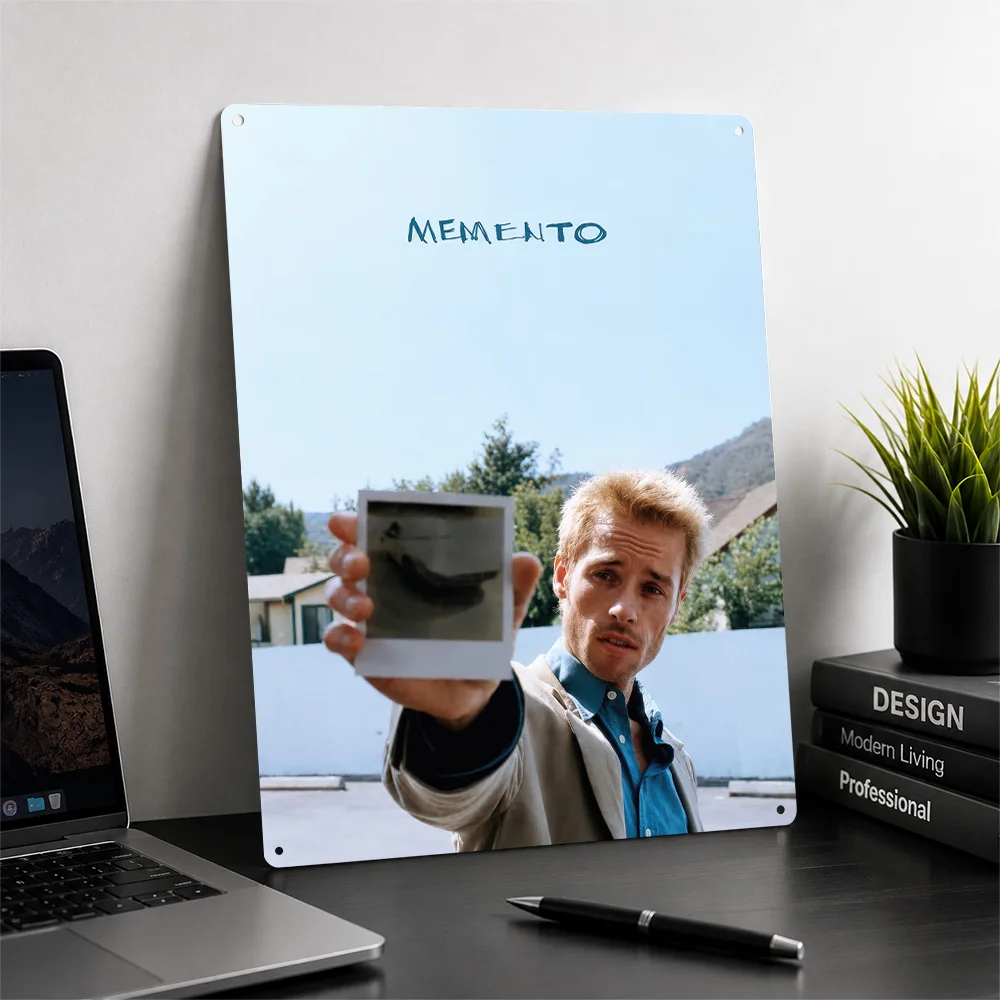 Memento Movie Featuring Leonard Shelby 3D Texture Printed Poster Custom Vintage Metal Tin Plate Sign for Wall Art Room Ornaments