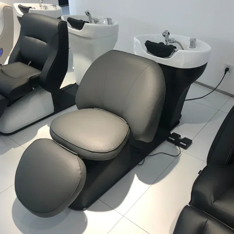 

Electric Lifting Shampoo Chair Barber Shop Half Lying Flushing Bed for Hair Salon