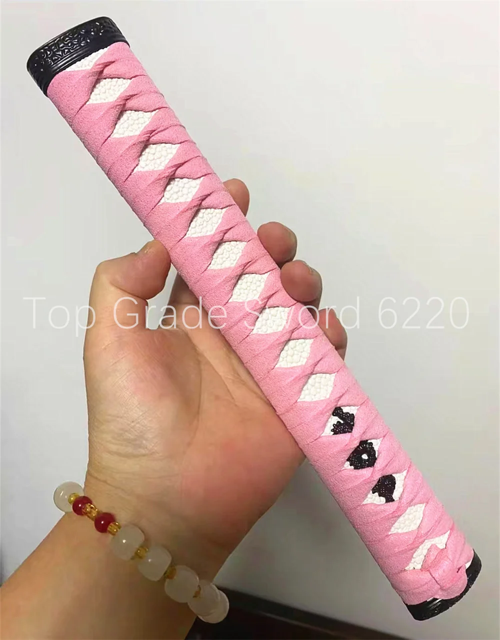 Very Amazing Tsuka Pink Handle Hilt Alloy Fuchi Kashira Menuki For Real Japanese Japan Samurai Katana Sword Fittings Parts Brown
