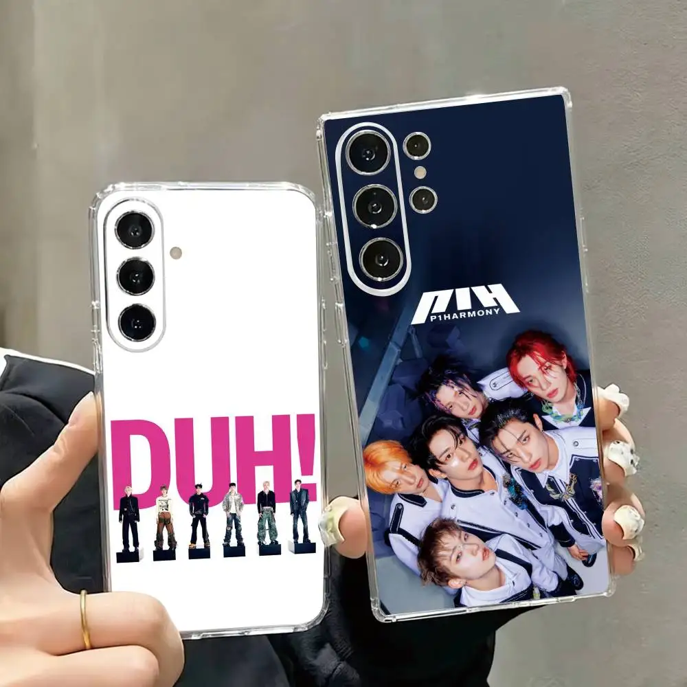 P1Harmony Hot Korean Band Kpop Phone Case For Samsung S25,S24,S21,S22,S23,S30,Ultra,S20,Plus,Fe Transparent Cover