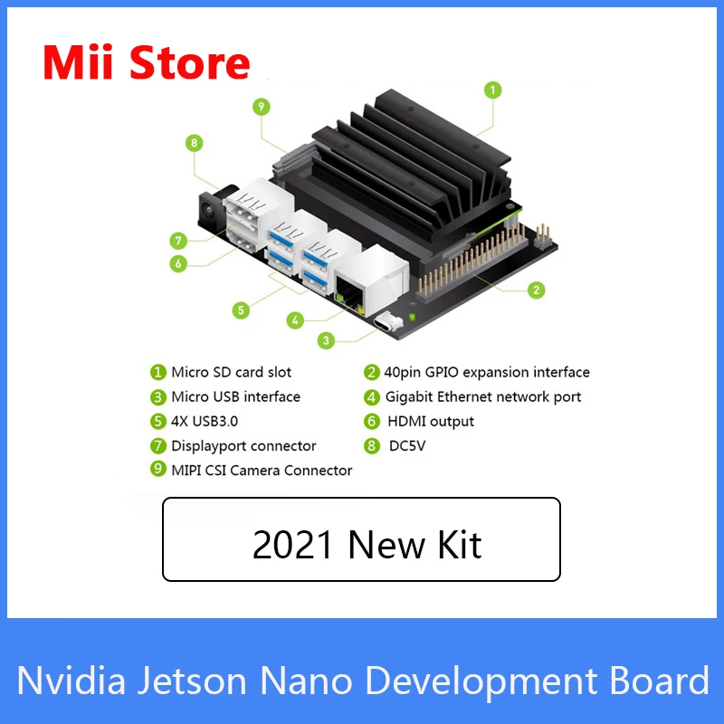 Jetson Nano-Kit de desarrollador, computadora pequeña y potente para desarrollo de IA, soporte para correr redes neuronales más allá de raspberry