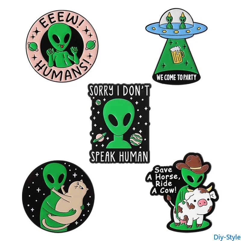 

Space Letter Versatile Style Clothing Accessories Backpack Alloy Brooch Badge Enamel Lapel Pins