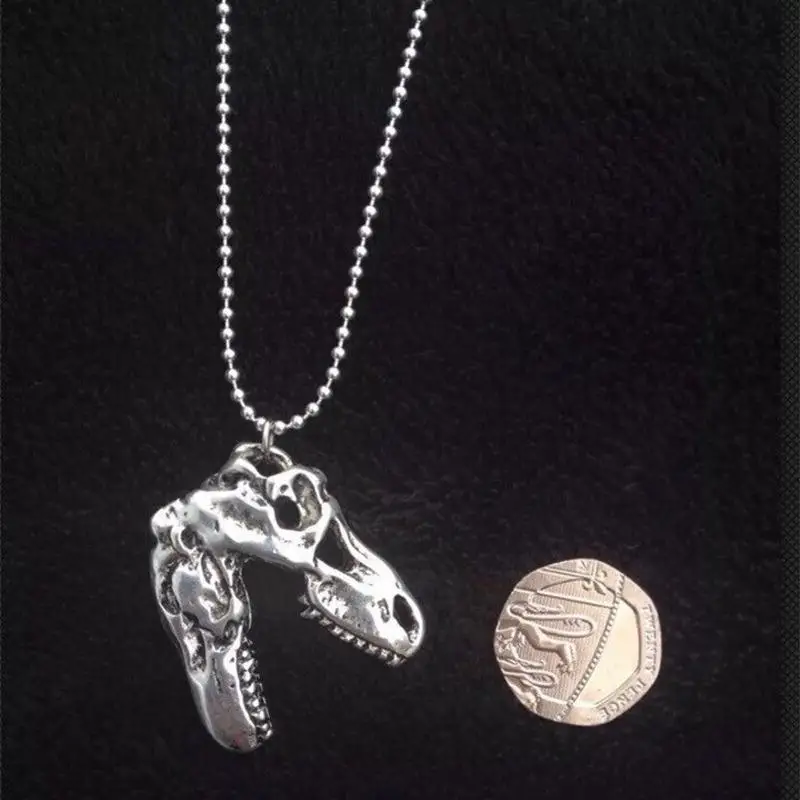 1 peça tiranossauro rex cyberpunk goth dentes de animais esqueleto crânio gótico jóias dinossauro crânio pingente longo colar