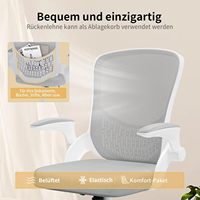 Ergonomic office chair with 90° folding armrests, unique lumbar support, breathable mesh padding, ideal for home office or study
