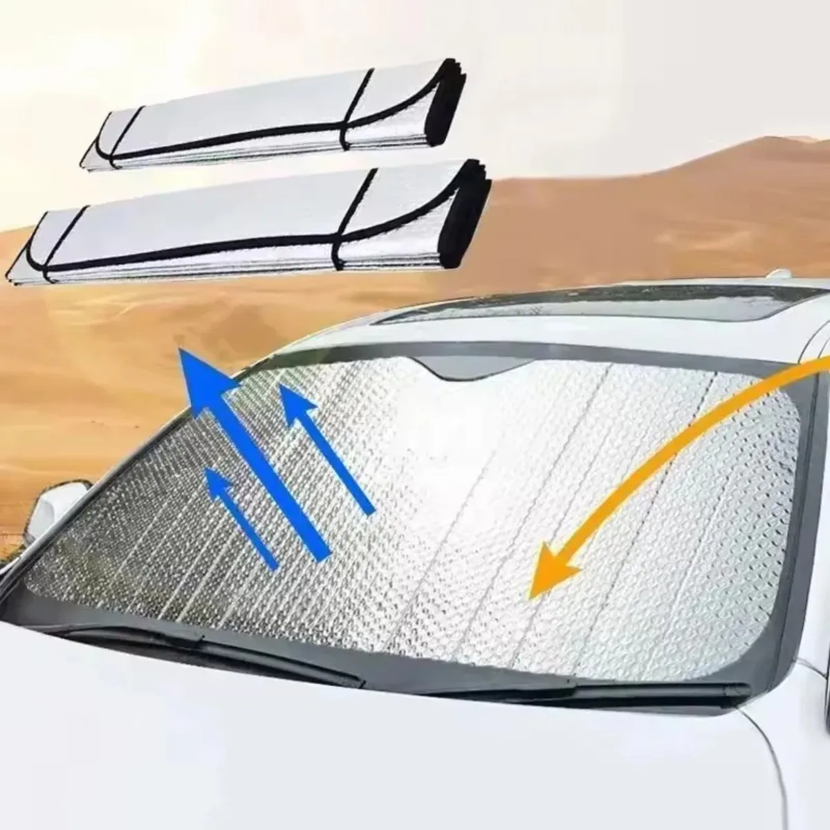 Protetores Solares Dianteiros e Traseiros para Carro, Proteção Solar de Verão para Para-brisa, Isolamento Térmico, Protetor Solar para Janela, Protetor Solar para Interior do Carro