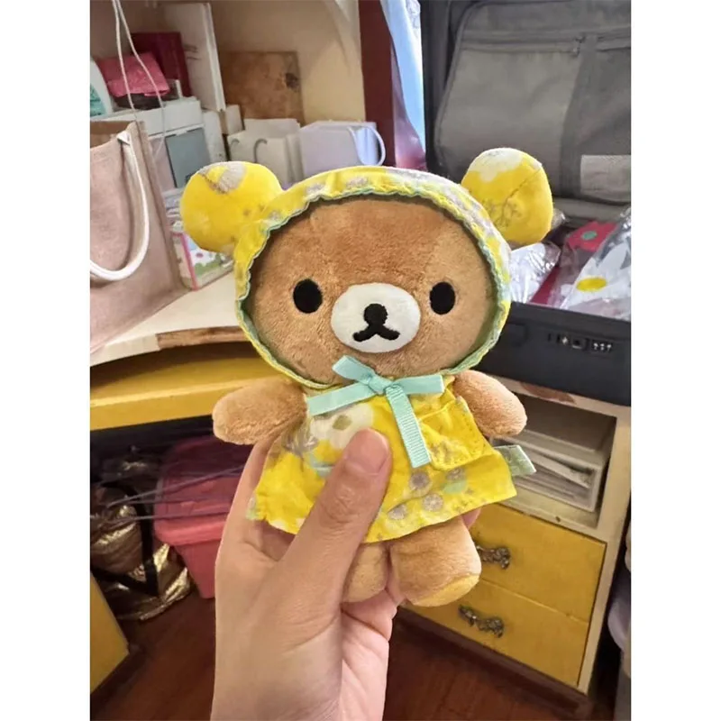 10 cm Kawaii Rilakkuma Plüsch Puppe Anhänger Schlüsselbund Anime Cartoon Nette San-x Student Rucksack Anhänger Schlüssel Kette Mädchen geschenke Spielzeug
