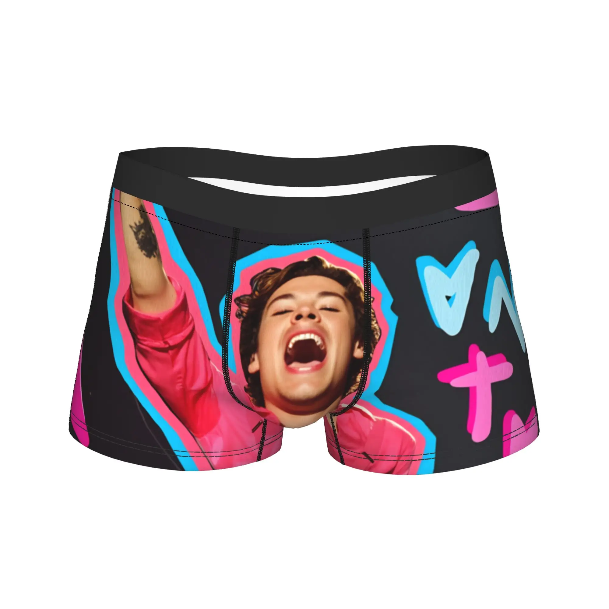Harrys Styles Ropa interior Calzoncillos masculinos Patrón Novedad Boxer Shorts Calidad Pantalones cortos Calzoncillos Tamaño grande