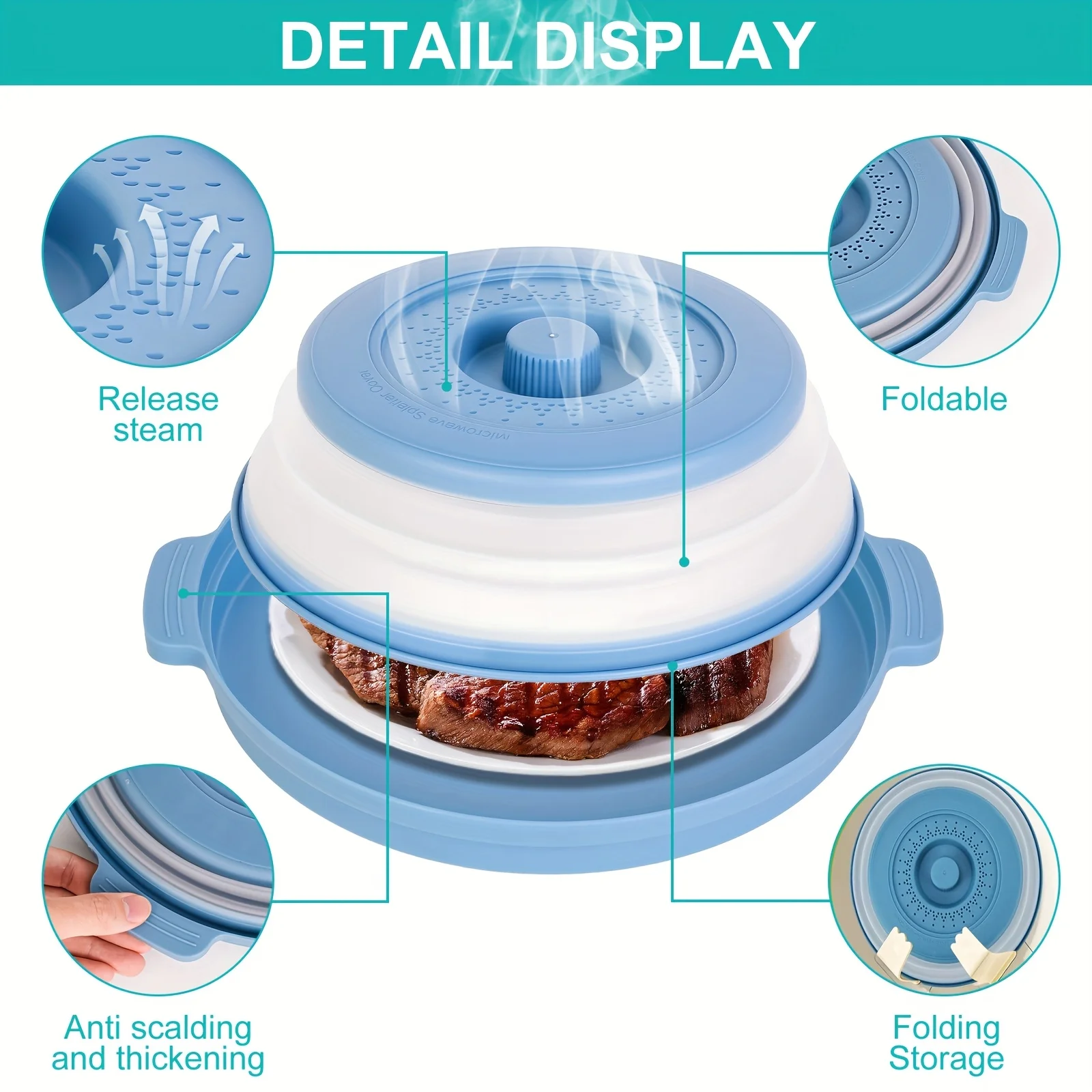

Новая складная защита от брызг для микроволновой печи 10,5 дюймов (2026) — утолщенный вентилируемый пластик и силикон с защитой от ожогов | Доставка в течение 24 часов