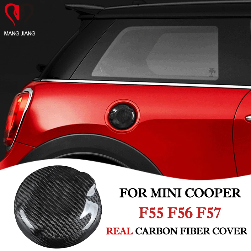 Real Carbon Fiber 3D Gas Fuel Tank Cap Cover Case Stickers For Mini Cooper S F55 F56 Exterior Protective Auto Parts Accessories