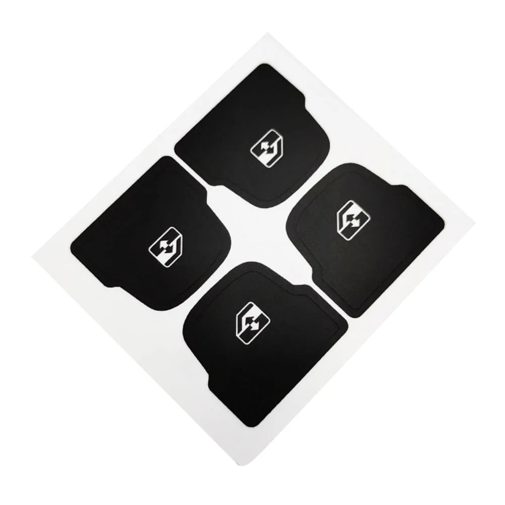for Corvette C7 Electronics Button Repair Decal Sticker Designed for Night Visibility White Text on Black Overlay