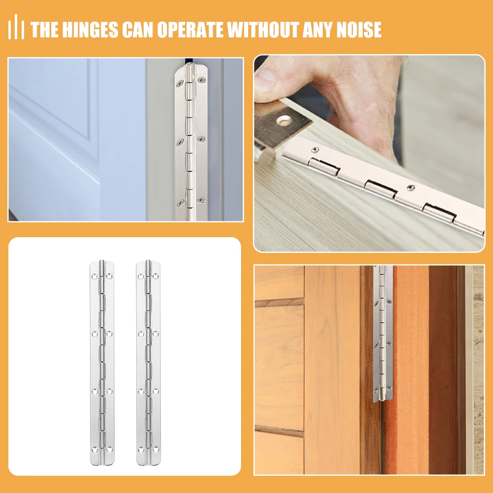 

2pcs Long Wooden Box Hinges 200x17mm Nickel Color 180 Degree Heavy Duty Piano Hinges for Cabinet Furniture Craft Projects