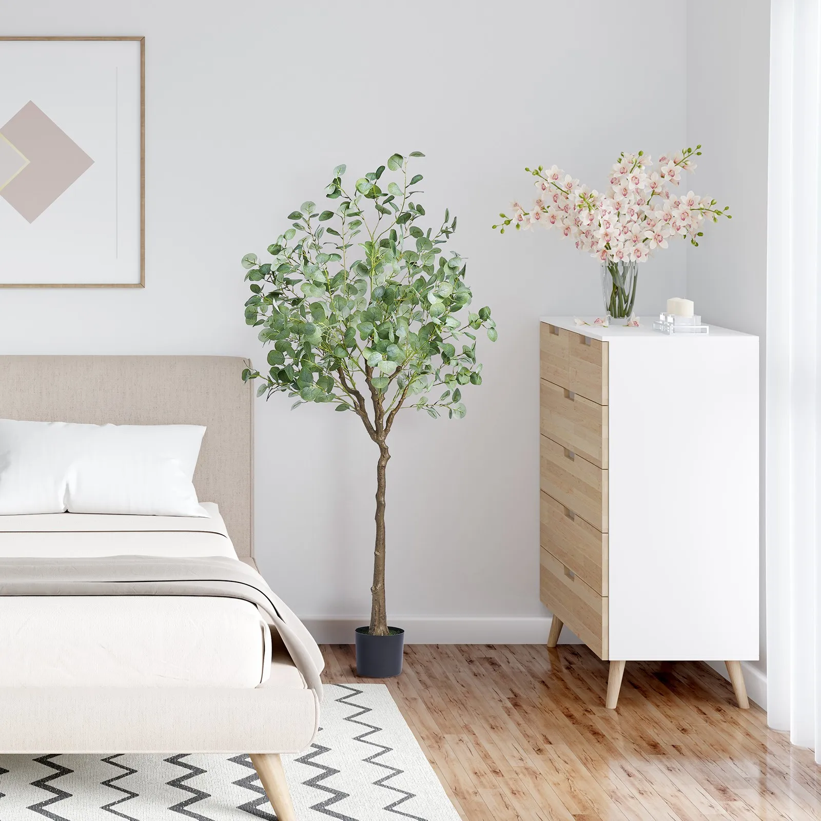 

6FT Artificial Eucalyptus Tree Green Natural Tall Faux Lifelike Fake Plant