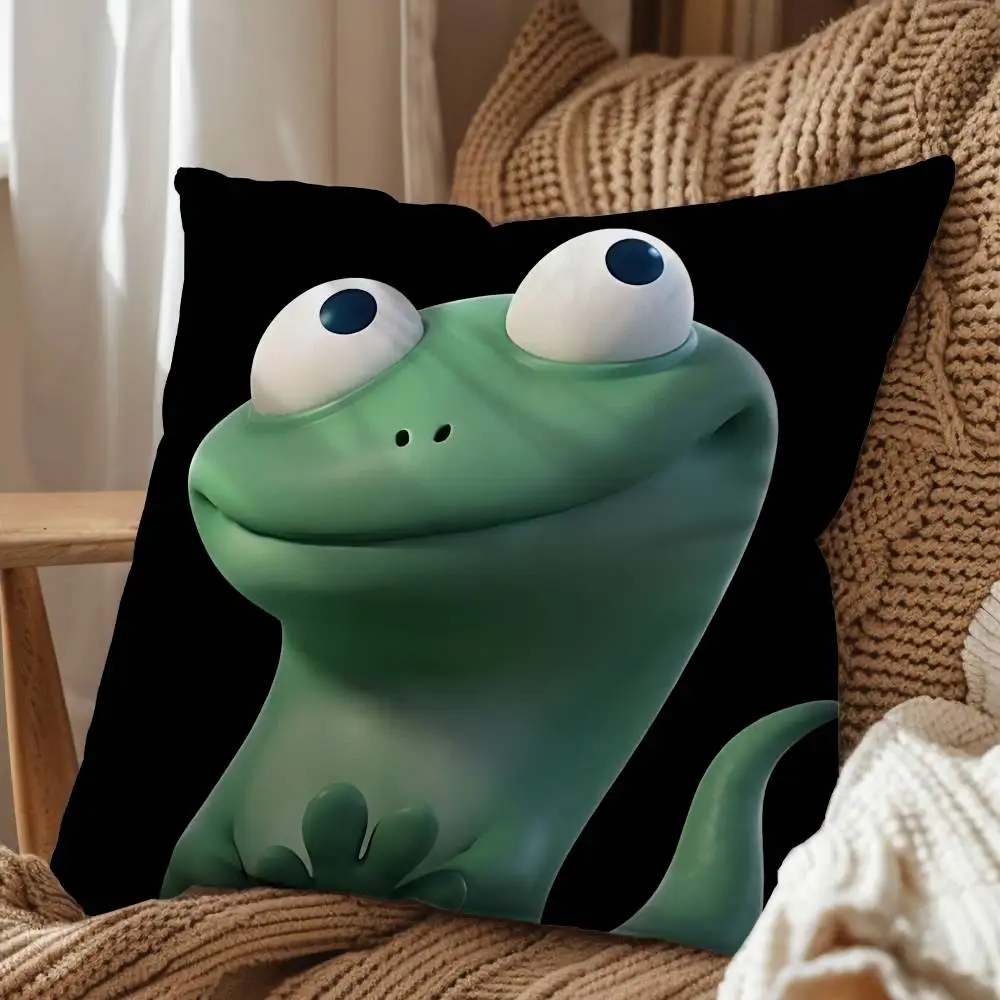 Succinct dialogue Hoppers green Tom Lizard Cushion Cover Suitable For Sofa Car Bedroom Office Cushions Decorative Pillow Case