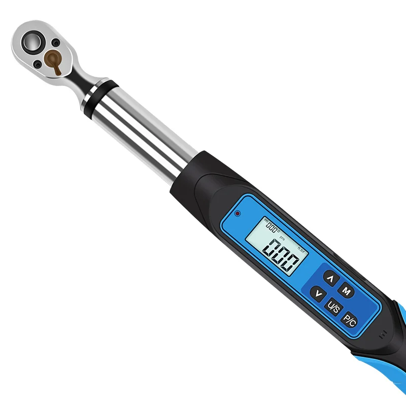 Electronic digital display hexagonal ratchet with angle torque wrench, adjustable torque wrench, glove barrel