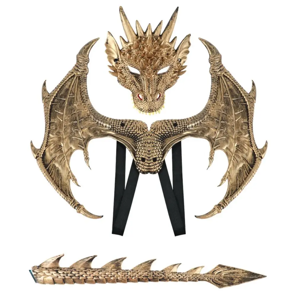 Cosplay Dragon Wing Tail Mask Set Role Playing Anime Halloween Ultra Light Dragon Set Dress Up Animal Halloween Costumes Party