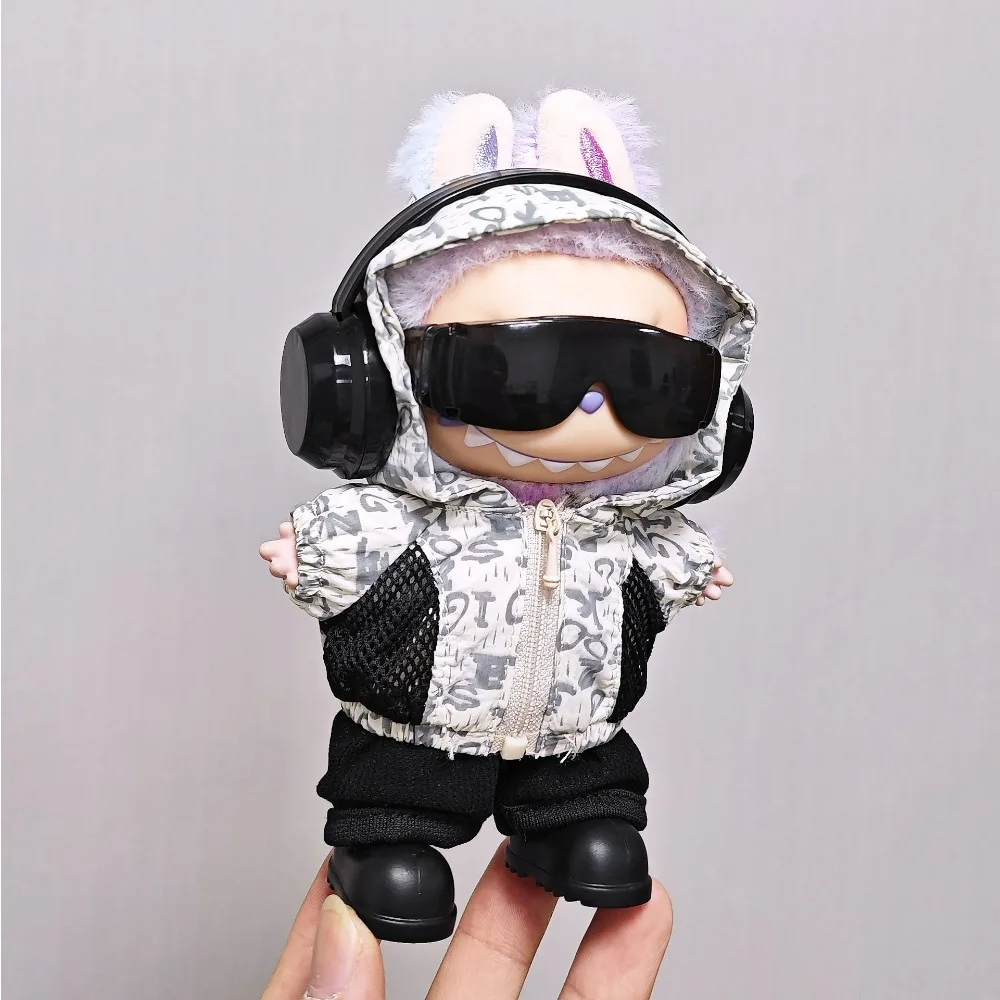 Für 15/17CM Labubu Puppe Kleidung Mit Kapuze Pullover Dress Up Puppen Zubehör Sitzen Party Spiel Weihnachten Geburtstag Geschenk spielzeug