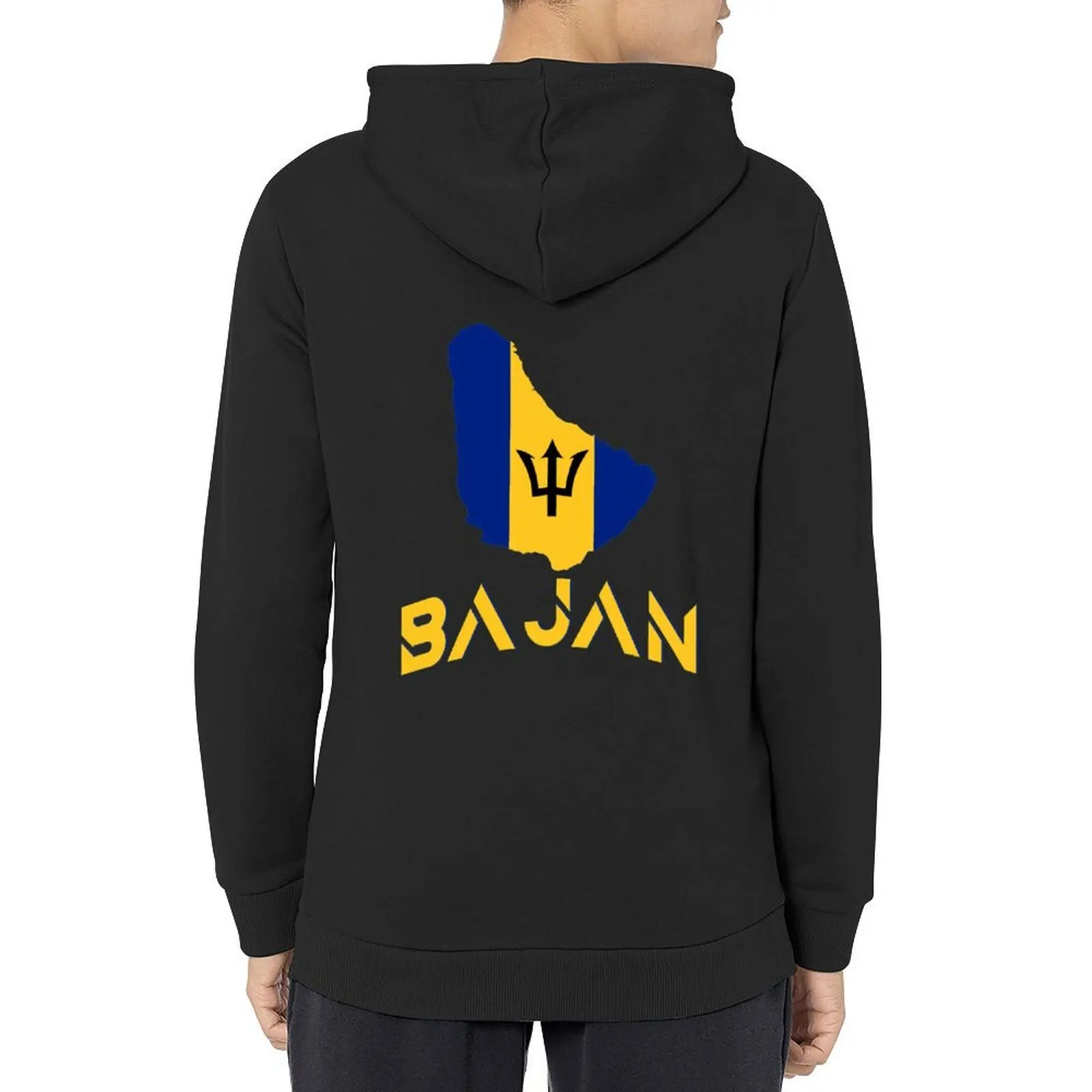 

Barbados National Flag Country Outline BAJAN Graphic Hoodie autumn jacket men autumn clothes men's sweat-shirt tracksuit