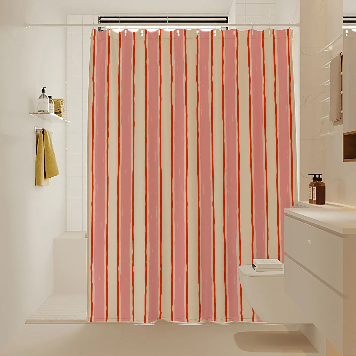 Cortina de ducha para baño VIKAMA, cortina de separación para baño, separación de áreas húmedas y secas, decoración impermeable y resistente al moho