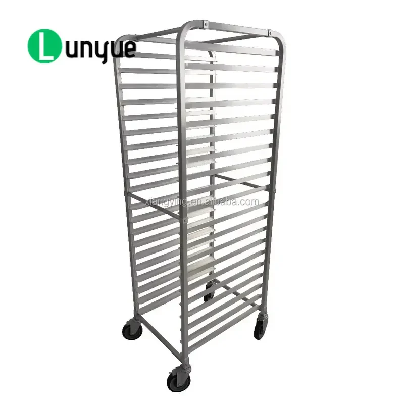 NSF Approved 20 Layer Stainless Steel Sheet Pan Rack Aluminum Trolley Commercial Kitchen Bakery Bread Plate Storage Cart