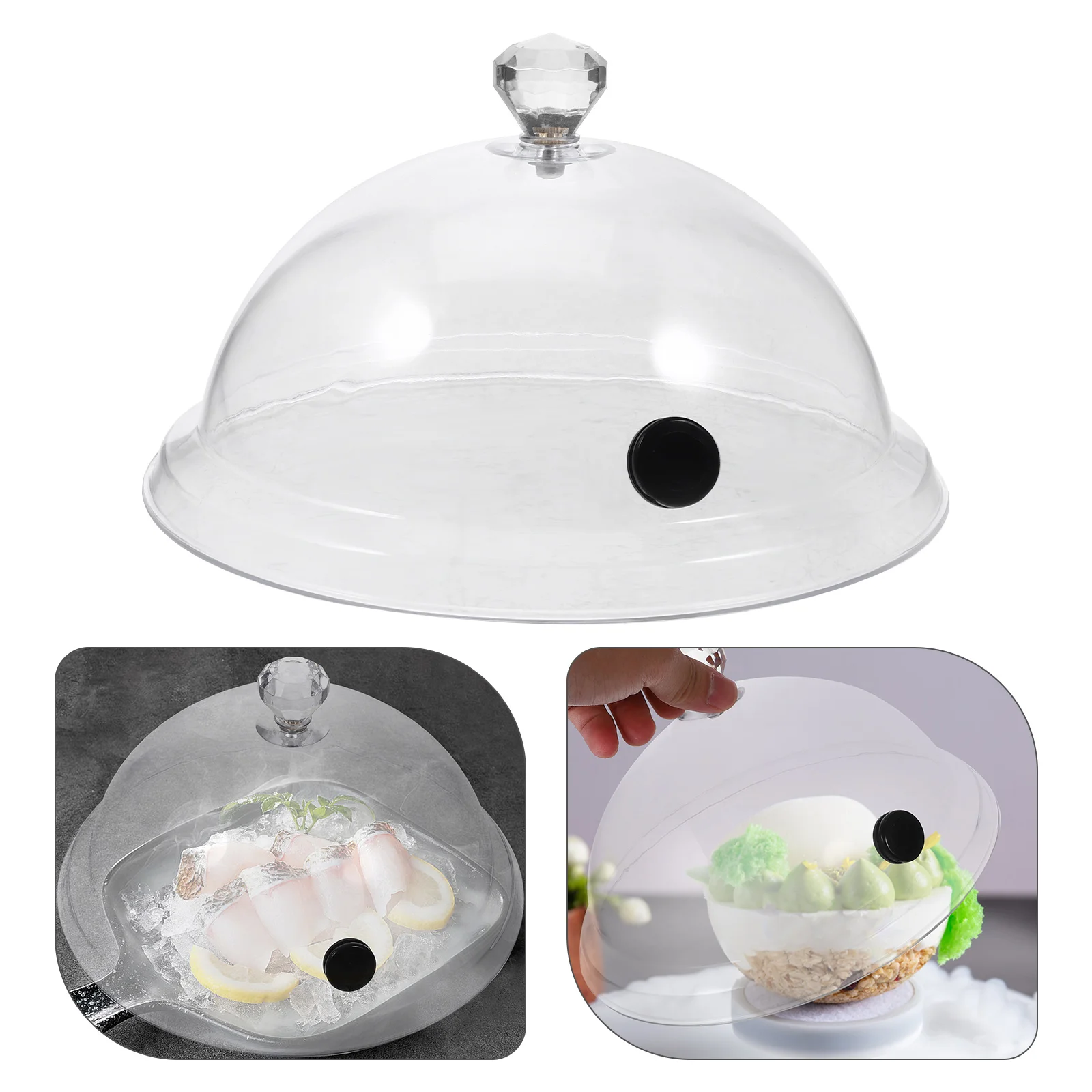 

2pcs Smoke Covers Food Protection Dessert Cakes Bread Covers Heat Resistant Western Cuisine Cover Smoke Lid Fruit Flies