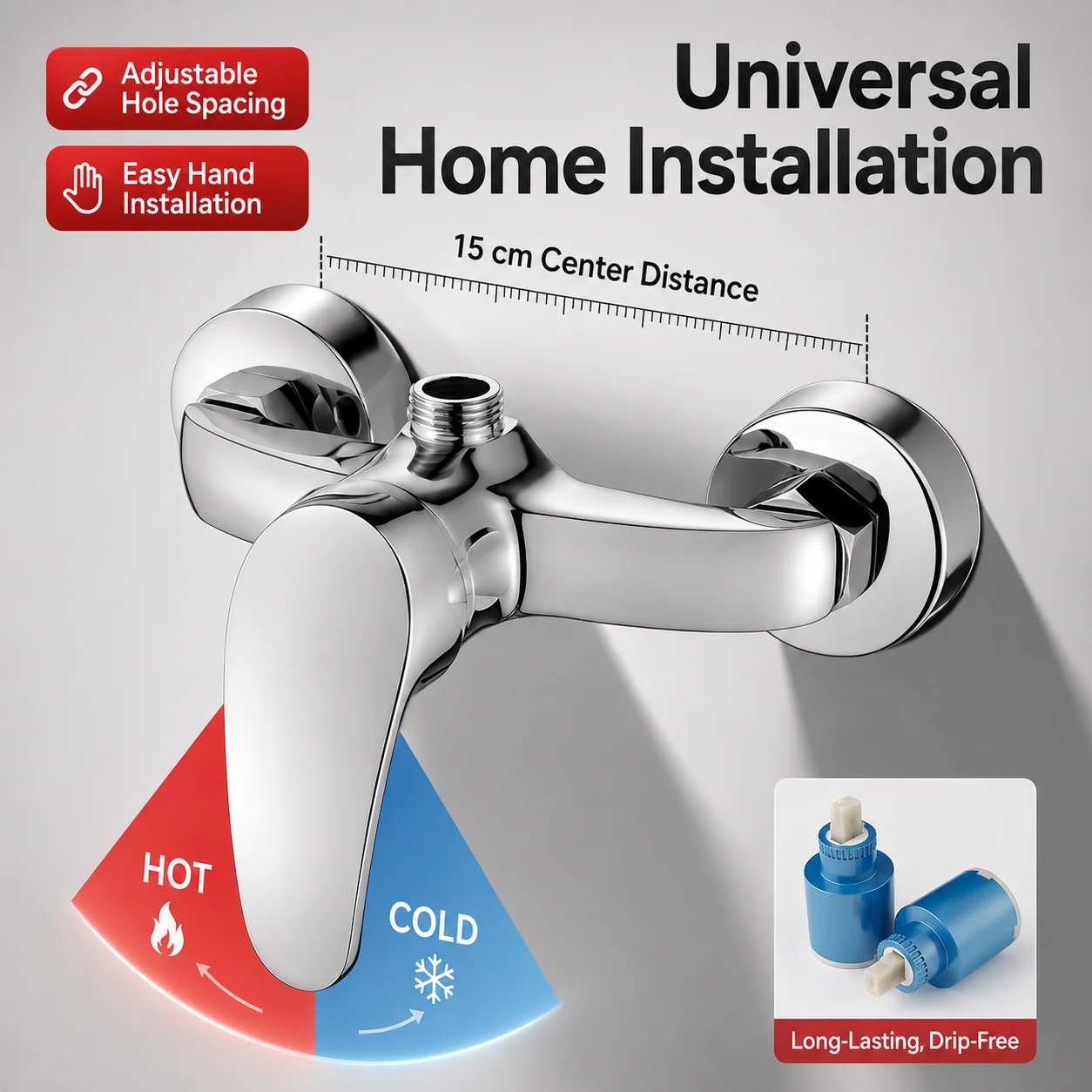 Solid Brass 3 Way Shower Mixer Valve Concealed Wall Mounted Hot Cold Bathtub Faucet for Bathroom