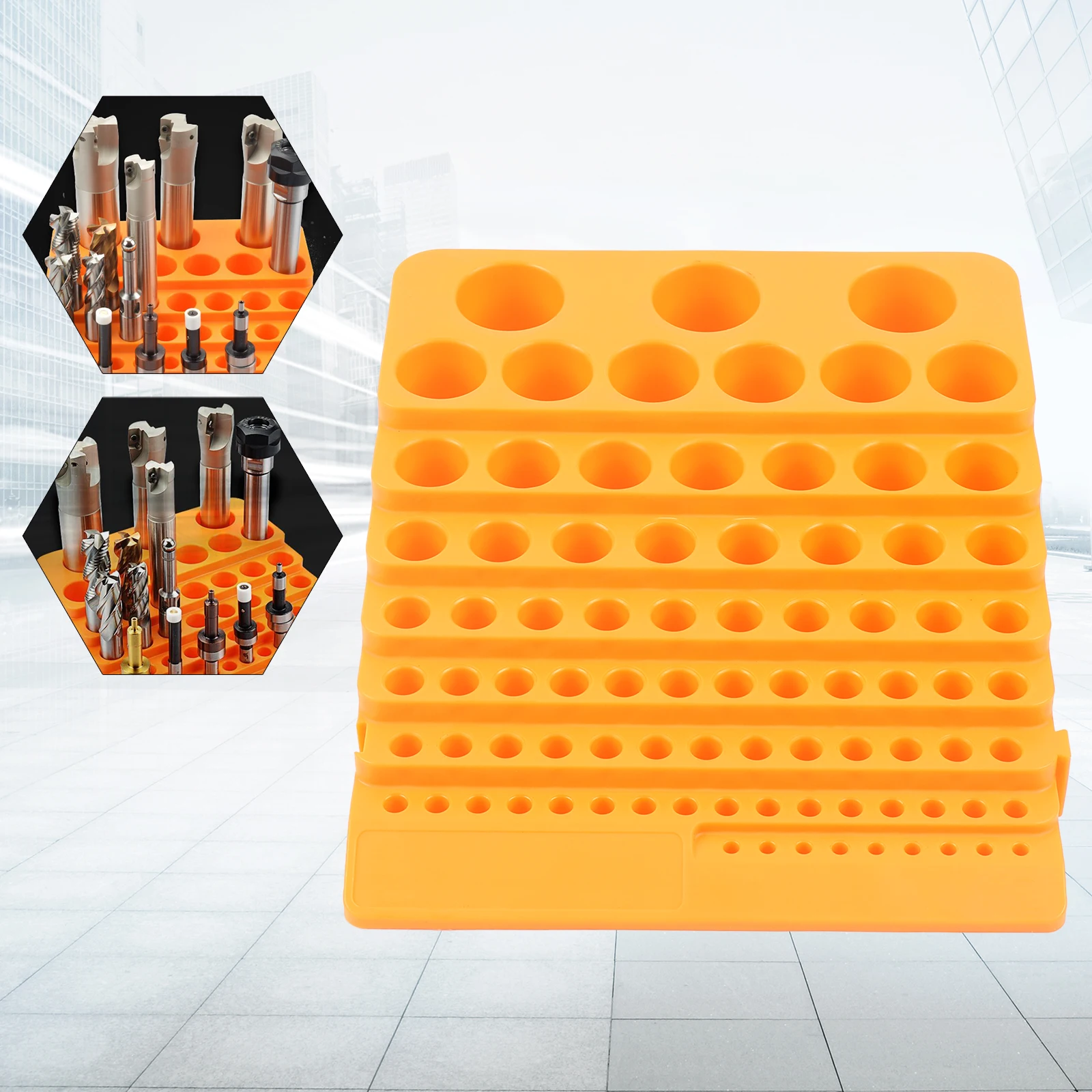 Portable Drill Bits CNC84 Milling Cutter Rack Storage Box Holder Tool Organizer 84 Holes PP