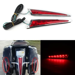 ABS Motorcycle Saber Tooth Rear Saddlebag Side LED Brake Lights For Victory Cross Country Tour 2010-2017 & Cross Roads Hard-Ball