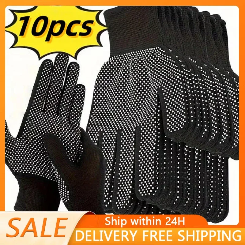 

10PCS Nylon Gloves - Breathable Non-Slip for Cycling, Fishing, Camping - Unisex Multicolor