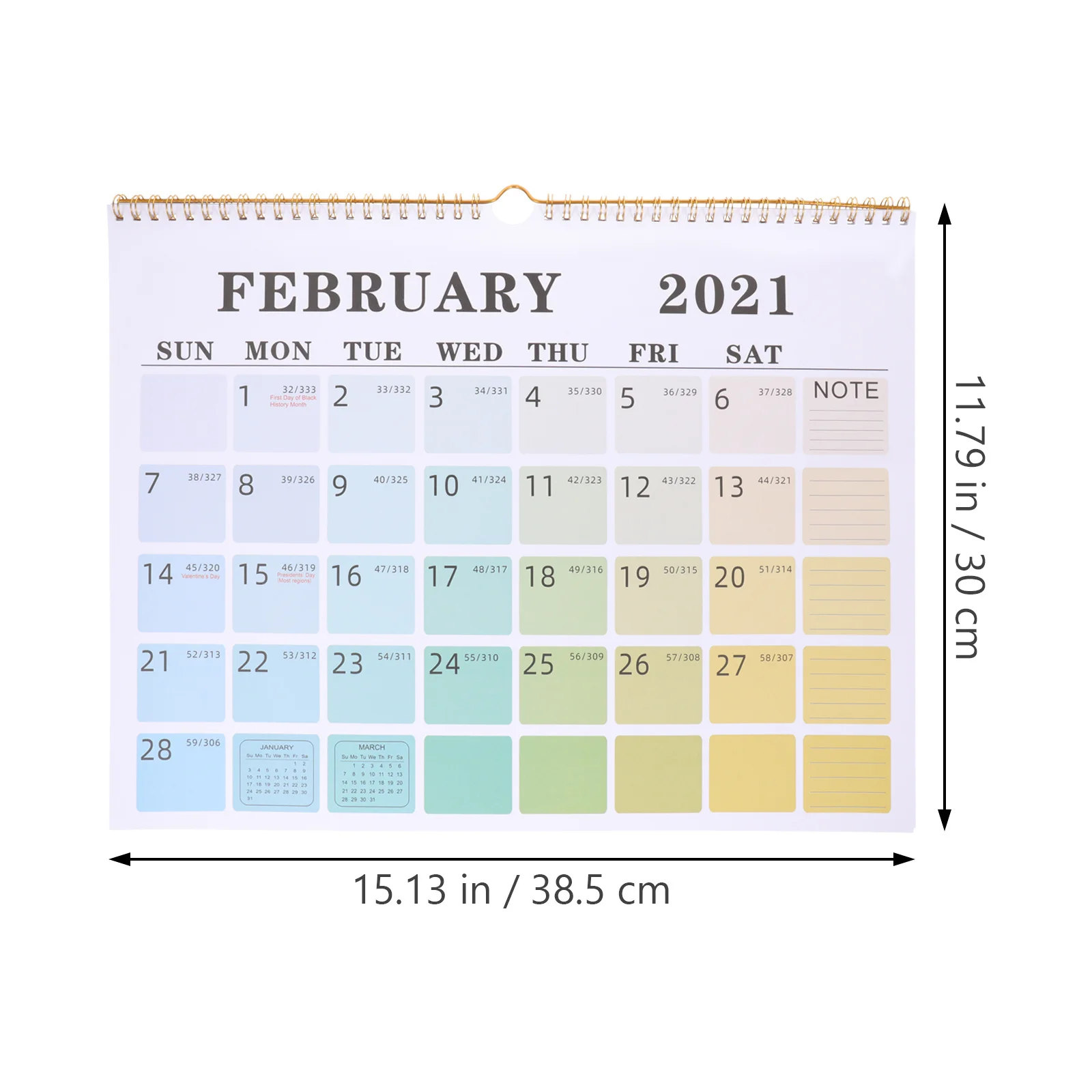 

1Pcs 2021 English Wall Calendar Hanging Paper Calendar Notepad Functional Decor for Home Office Study Room Use