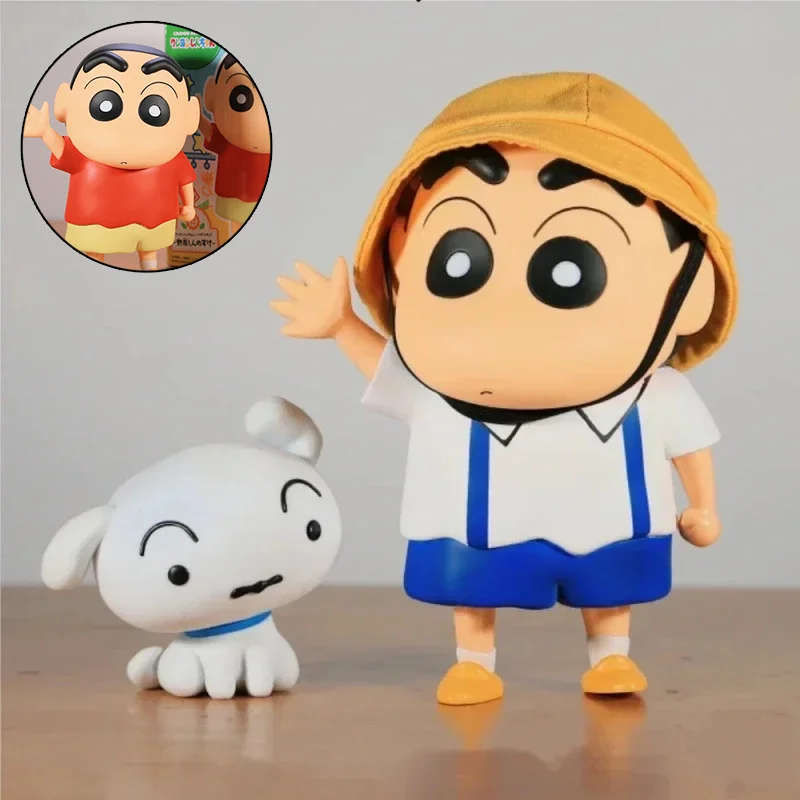 Original Bandai 18cm Crayon Shin-chan Figure Anime Nohara Shinnosuke Uniform Ver Cartoon Doll Model Collection Statue Doll Gift