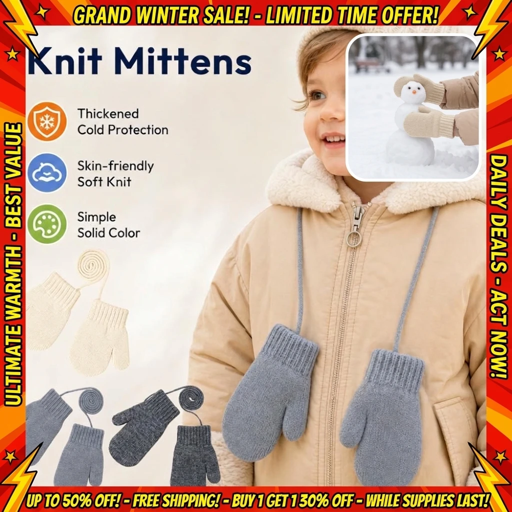 Wool Baby Winter Gloves Candy Color Halter Kids Mittens for Children Girls Boys Accessories Warm Knitted Kids Gloves