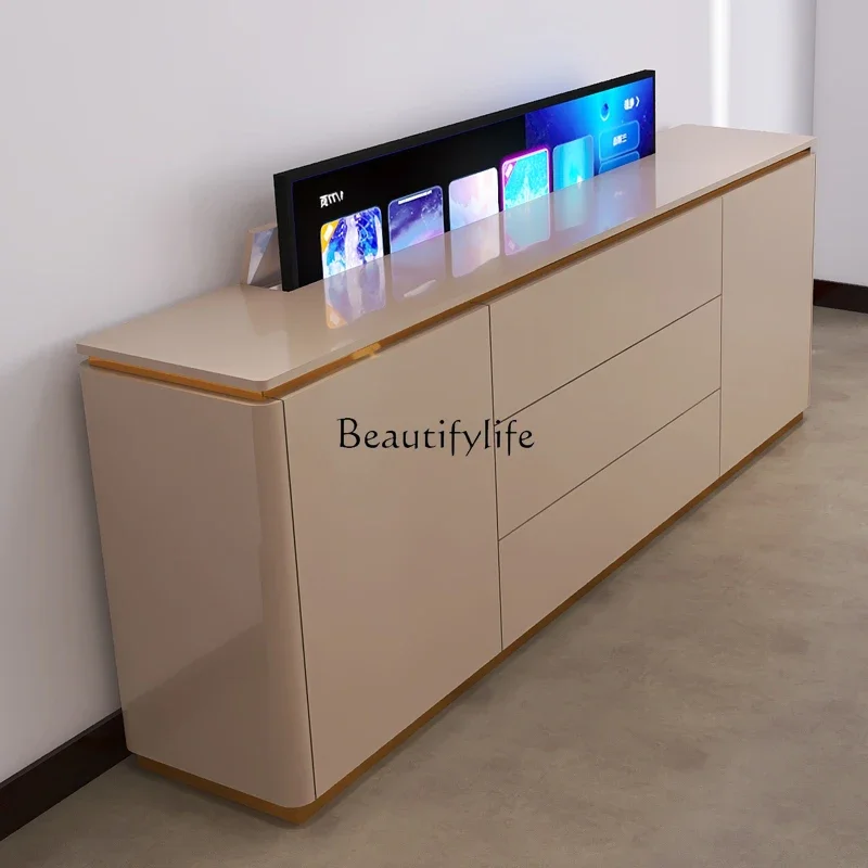 jj *Multifunctional TV cabinet art living room simple paint modern assembly