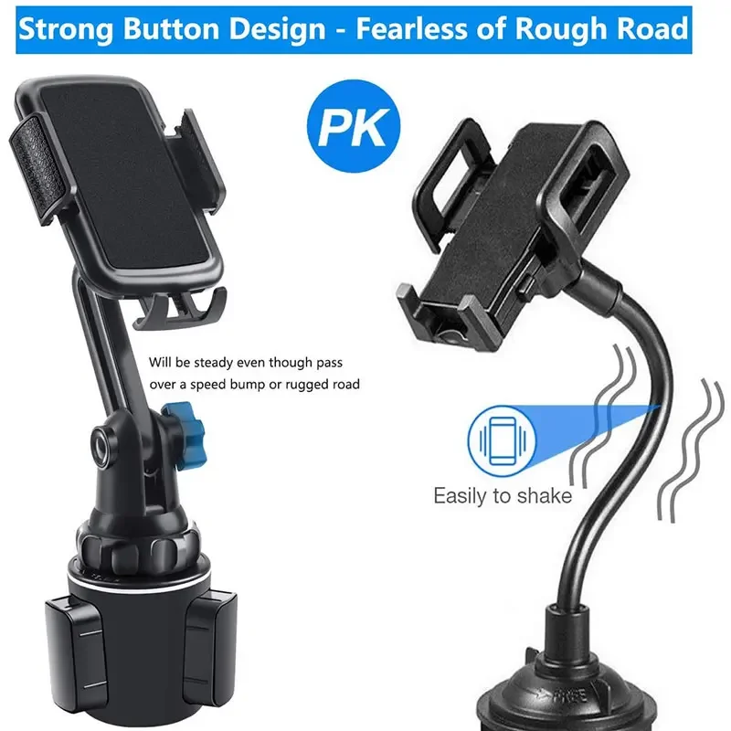 Universal Car Cup Holder Cellphone Mount Stand for Mobile Cell Phones Adjustable Car Cup Phone Mount for Huawei Samsung