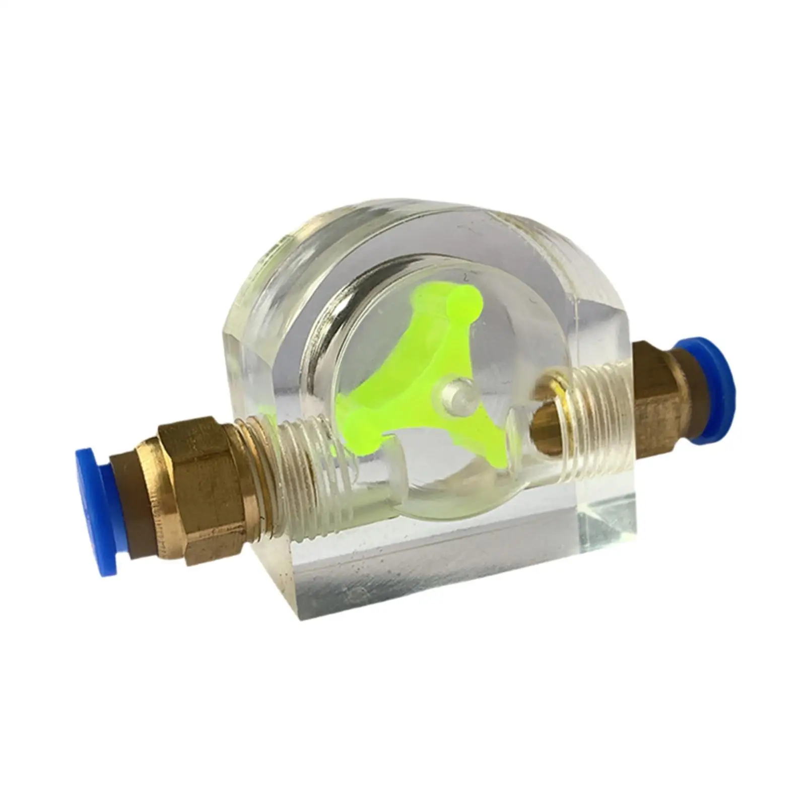 PC Water Cooling Flow Meter 8mm Acrylic Spindle Water Flow Indicator with Polished Surface for Office