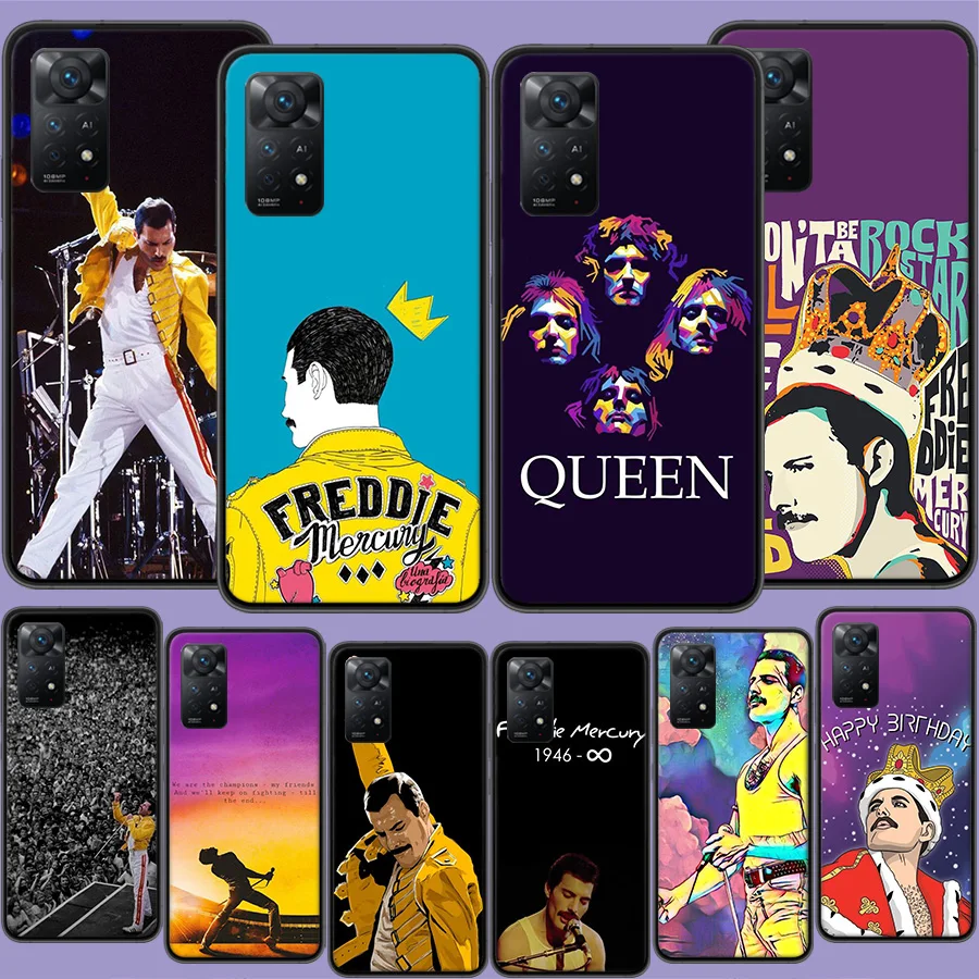 Rock Funky Freddie Mercury Queen Phone Case For Redmi Note 13 Pro Plus Note 14+ Pro 12C 12 10A 10C 10 9 8 9A 9C 9T 8A K60 K70 Pr